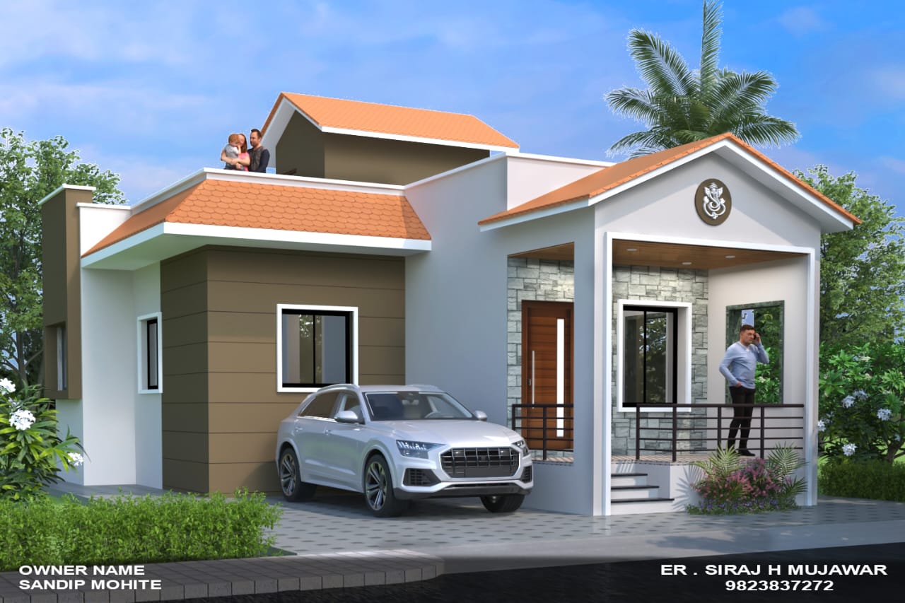 Modern Sloped Roof Bungalow 5